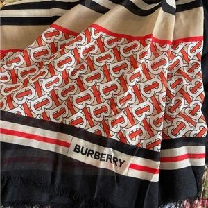Burberry Black and orange Monogram Scarf